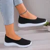 Casual Shoes Women's 2024 High Quality Knitted Vulcanize Breathable Women Sneakers Flat Heel Slip-on Ladies