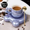 Muggar 300 ml Lys Luxury Handle Mug Bear Office Study Ceramic Water Cup Coffee Milk och Set Nordic Home Decoration