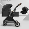 Kinderwagen# Luxus Baby Kinderwagen 3-in-1 können sitzen und niederlegen, Babypflaum