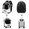 Cat Carriers Wheeled Pet Carrier Backpack Convertible Breathable Removable Rolling Wheels Trolley Fashion Travel Bag Set