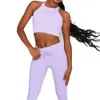 Lu Set Jumpsuit Align Lemon Seamless Yoga Sports Fiess High midje höftlyftande byxor axelband bh-kostym Träningskläder Gym Leggings SE