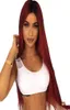 Couleur rouge cheveux réels humains perruque en dentelle complète ombre couleur brésilienne raide remy hair en dentelle en dentelle naturelle cheveux de bébé cheveux 44056752747611