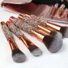 Shadow 2023 Nouveau 10pcs / set Diamond Makeup Brushes Kit Femmes Femmes Maquillage Tool Mélange Brosse de fard à paupières Contour de base avec sac PU