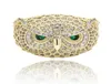 Luksusowe pierścienie sowy cyrkon dla mężczyzn Women Trendy Fashion Rappers Rhodium 18K Gold Hip Hop Cluster Pierścienie Biżuteria 231A3844148