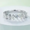 Clusterringen 2024 S925 Sterling Silver D Color Pear Cut Moissanite Ring Trendy For Women Wedding Engagement Promise Promise Brand Gifts