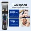 Professionele haar Clipper Oplaadbare elektrische trimmer voor mannen Baard Kinderkap Kapsel Machine Haircut Led Screen Waterdicht 240327