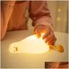 Outra decoração da casa Duck Nightlights Led Night Night Light Duckling Rechargable Lamp USB Cartoon Sile Crianças Criança Decoração de Birthda DHSDV