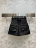 2024 Dames Luxe Design Solid Color Pocket Shorts met riem Casual hoge taille all-match shorts