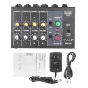 Mélangeur AMMOON AM228 Consulté ultracompacte Console à faible bruit 8 canaux Metal mono-stéréo Audio Sound Mixer avec câble d'adaptateur d'alimentation