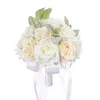 Dekoratif Çiçekler Sofistike Gelin El Gülleri Düğünler İçin Zorlu Fazlık Çiçek Aksanı