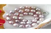 Unika pärlor smycken butik vit rosa lavendel svart sötvatten pärlhalsband fina smycken kvinnor gåva1828238
