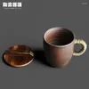 Mugs Mineral Earth Handle Bamboo Cover Mark Cup Water Home Office Own Milk Coffee Drink Single