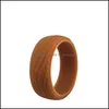 Bands Anneaux Mens SILE 8,7 mm Écorce de caoutchouc flexible Bandes de mariage rustiques 5 couleurs Drop livraison bijoux dhgarden dhvwk