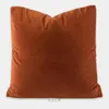 Pillow Croker Horse 45x45cm Couvercle de lancer - Orange en cuir en cuir orange, canapé de canapé de luxe sans noyau