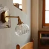 Wall Lamp Blue Glass Sconce Light For Bedroom Bedside Restaurant Cafe Decoration Modern Background Pull Switch Hallway Aisel Corridor