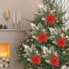 장식용 꽃 인공 붉은 베리 가지 가짜 소나무 바늘 꽃꽂이 크리스마스 트리 장식 홈 DIY 장식