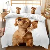 Bedding Sets Small Golden RetrieverBedding Set Animal Dog Duvet Cover Kids Adult Bedclothes Home Textile Quilt Comforter Covers Colorfast