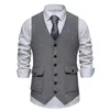 Coletes masculinos fantasia de colete confortável Vintage Cotton Blend Wedding Easy Care Cuidado Male masculino Coloque ao ar livre confortável