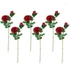 Декоративные цветы 6 красных настоящих искусственных роз стеблей 26 "