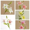 Dekorativa blommor Simulering Flower Plast Lily Branches Diy Wedding Bride Bouquet Restaurant Dekoration Artificial 3D Printing Lilies