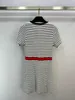 Basic & Casual Dresses designer Early Spring New CH Nanyou Gaoding Commuting Elegance Style Reduced Age Black and White Stripe Waist Slimming Knitted Dress 1SN3