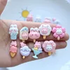 Decorative Figurines 10PCS Shiny Ice Cream Series Resin Flat Back Cabochons For Hairpin Scrapbooking DIY Jewelry Craft Decoration