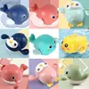 Bath Toys New Baby Bath Toys Swimming Swimming Ducks Baths Cartoon Animal Whale Chain Chain Toys Water Toys for Infante 12 24 meses 240413