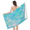 Serviette vague abstraite texture serviettes de plage piscine grand sable sans sable microfibre rapide sèche de bain léger nager