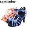 Chaussures de danse samisoler dames latin avec strass salsa danse mode confort