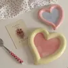 Assiettes Style Heart Creative Ceramic Dessert Porcelaine Solid Mondinerie El Affaire l'après-midi Assiette coréenne Thé domestique Douce Forme