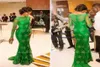 فستان سهرة طويل من الأكمام الطويلة مع Bateau Emerald Green Prom Dresses Mermaid Celebrity Vestidos de Fiesta Evening Gowns7458133