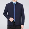 Herrenjacken Männer Stylish Lteel Collar Business Jacke mit Reißverschluss Schlank