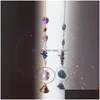 Trädgårdsdekorationer ab Color Crystal Pendant Suncatcher With Nature Stone Sun Catcher Outdoor Decor Rainbow Maker Bells Home Decors D DHA6H