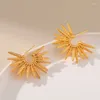 Boucles d'oreilles en peluche Aensoa Trendy Gold Silver Color Spike C Forme Cerceau Unique Design Metallic Copper Metal For Women Girl Jewelry