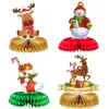 Party -Dekoration 9pcs Weihnachten Wabe Kernstück XMAs Snowman Santa Claus Elch Ball DIY Jahr Tischverzierung Stände Requisiten