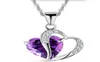 Romantique multicolore Crystal Love Heart Pendants Colliers bon marché Chaîne d'alliage pour femmes Gift Fashion Ladies bijoux9103543