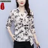 Kvinnors blusar S-3XL År 2024 Button Tops Women Spring Basic Wear V Neck Retro Vintage French Design Shirts Peplum Belly