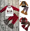 Christmas Halloween Kids Clothing Sets Pumpkin Print Long Sleeve Top Plare Plaid Leopard Pants 2PcsSets Infants Outfits M27179012954