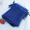 Geschenkverpackung 200pcs/Lot 11x16cm dunkelblaue Organza -Taschen süße Schmucktasche Zeichne Boutique Süßigkeiten Geschenke Verpackungstaschen Beutel