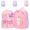 Beautiful Backpack for Girls Kids Fashion Primary School Cute Travel Students Bag Pink Large Capacity 240329