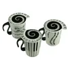 Cups Saucers Novely Creative White Music Cup Notes Piano Keyboard Ceramic Porcelain Coffee With Cover Gift