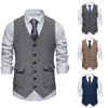 Coletes masculinos fantasia de colete confortável Vintage Cotton Blend Wedding Easy Care Cuidado Male masculino Coloque ao ar livre confortável