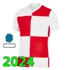 24 25 Kroatiska fotbollströja 2024 Europeiska cupspelare Jersey Modric Brekalo Persic Fan Home och Away Brozovic Kramaric Rebic Livakovic National Team Kids Jersey