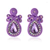 Dangle Ohrringe Soutache Frauen farbenfrohe Weben Big Stud Ohrring Mode Crystal