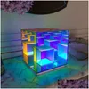 Lâmpadas de mesa acrílico cubo mágico 3d lâmpada de cama de cabeceira usb led noturno colorf atmosfera mesa bar interna luminárias de iluminação interna gota d dhd6c