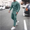 Męskie koszulki T-shirt garnitury Tracksuit Tennis Shorts T-koszulka Zestaw stały kolorowy załoga szyja na zewnątrz ulica długie rękawy Dstring AP Dhdys