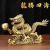 Feng Shui Copper Dragon Ornements Lucky richesse Figurine Ornements Gift For Home Office Home Crafts décorations 240407