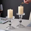 Ljushållare Clear Crystal Glass Holder European Classical Wedding Decoration Table Centerpieces Dining Candelabra Living Room Decor