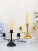 Titulares de vela 1pc European Vintage Candlestick Dining Table