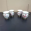 Ensembles de thé Dragon et Phoenix De bon augure du mariage chinois traditionnel Cénération de thé en céramique en céramique à main